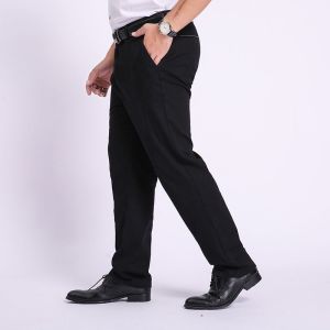 Ready Stock Mens Stretch Formal Pants Business Straight Pant Flexible Loose Full Length Casual Seluar Slack Lelaki