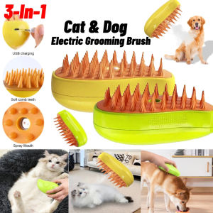 JBMBHC แปรงขนแมวสเปรย์ไฟฟ้าแปรงขนสำหรับสุนัขไอน้ำแปรงไอน้ำสำหรับสุนัข3 In1สำหรับนวดดูแลสัตว์เลี้ยงกำจัดขนที่พันกันและหลวม