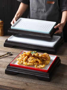 Miam Dinnerware Lamb Chop Plate Chinese Style Long Rectangular Display Plate for Roast Duck And Cold Dish Commercial Use