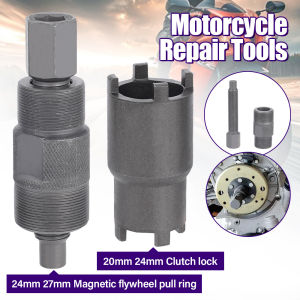 A Set Clutch Lock Nut and Flywheel Puller Extractor Motorcross Kit Motorcycle Repair Tools 27mm 24mm