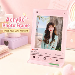 INS Acrylic Photo Frame 3 Inch Desktop Picture Holder Card Display Room Decor Pink White⚡PH deliveryIn stock⚡