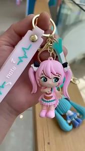 Hatsune Miku Keychain Anime Doll Bag Pendant Cartoon Small Decoration Accessories Car Key Chain Backpack Charm Christmas Gift