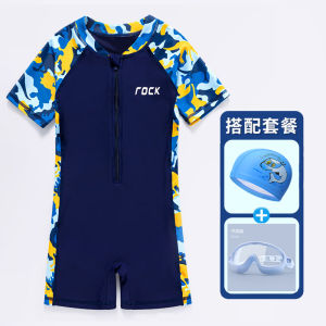Quick Dry Childrens One Piece Swimsuit DK Boys Swimwear Sun Protection Cute Cartoon Design for Little Kids New 2025 Model