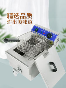Deep Frying Pan Commercial Electric Fryer Double Cylinder Fried Chicken Cutlet French Fries Fryer Fried Machine Constant Temperature Deep Frying Pan Desktop Deep Fryer