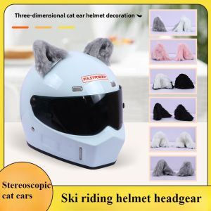 Personality Helmet Decoration Cats Ears with Bell Helmet Refitted Accessories Motorcycle Ski Helmet Accessories A Pair