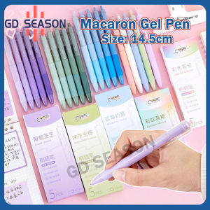 5Pcs/set Gel Pen Neutral Pen 0.5mm Black Ink Morandi Color Simple Gel Pen Stationery