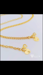 [VJ]Cop916 Anklet “W:4mm“ 999.9 Gold Plated L:26cm - 27cm {Rantai Kaki}