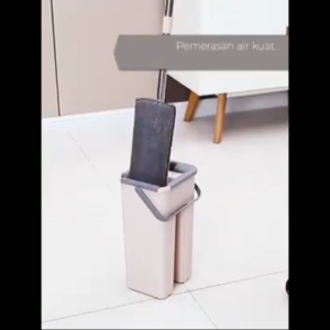 KAMJE Alat Pel Lantai 2in1 Microfiber Flat Head with Bucket Sistem Cuci & Kering Otomatis KAJ7165