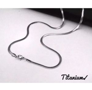 Murah kalung model pipih titanium original anti karat