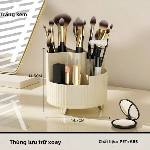 360 °   Hộp Đựng Mỹ Phẩm Xoay Đa Năng Có Ngăn Đựng Cọ Trang Điểm Hộp Đựng Lớn Xoay Được Dành Cho Mỹ Phẩm Nước Hoa Sữa Dưỡng Da