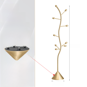 Floor Mounted Clothes Rack Luxury Style Metal Craft Adult Suitable Living Room Bedroom Corner Coat Hanger Mobile with Wheels Space Saving