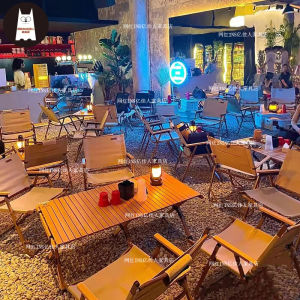 Outdoor Cafe Bar Restaurant Table Chair Set Camping Commercial Barbecue Dining Chairs Popular Bakery Dessert Pub Furniture