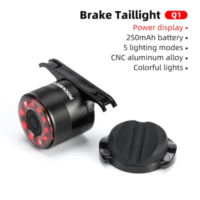 RockBros | ROCKBROS Bicycle Rear Light Type-C Chargeable Colorful Lamp Bike Tail Light Aluminum MTB Road Saddle Seatpost Cycling Taillight