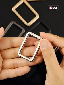 No-Sewing Luggage Accessories Square Opening Spring Buckle Woc Handbag Messenger Bag Shoulder Strap Modified Square Buckle Spring Ring Zinc Alloy Connecting Buckle Jewelry Keychain