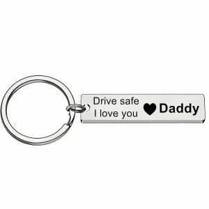 1PC Dad Gifts From Daughter Son Christmas Gifts For Dad Stainless Steel Keychains For Men Fathers Day Birthday Gifts For Dad