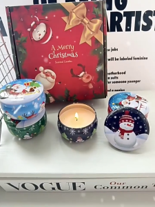 Scented Candle Set 4 In 1 Home Aromatherapy Souvenir Fragrance Decor Candles Gifts for Wedding Party Christening Christmas Candle