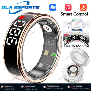 2025 NEW LED Display Screen Smart Ring Heart Rate Oxygen Sleep Monitoring Multi Sports Modes 5ATM Waterproof Women Healthy Rings