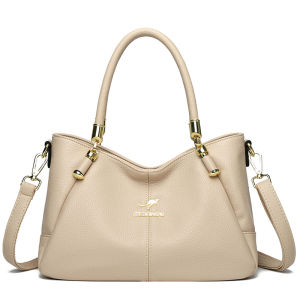 Kangaroo Genuine Leather Handbag Womens Summer Bag Large Capacity Crossbody Single Shoulder Cowhide Bag British Style Daily Use