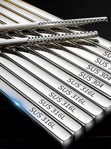 Chopsticks 316 Stainless Steel Chopsticks For Home Mildew-Proof Silver 19cm Children Chopsticks Chinese Classy 27cm Public Chopsticks 304 Square-Headed Chopsticks