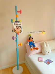 Mushroom Coat Rack Floor Vertical Shelf Clothes Rack Dopamine Bedroom Living Room Childrens Room Pannier Bag Cloth Rack