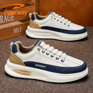 Deerway Mens Shoe Trendy Sport Casual Work Anti-Odor Heightening Slip-On Outdoor Leisure Rubber Outsole round Toe Shoes