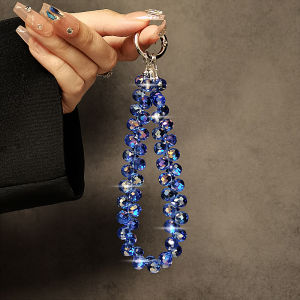 Luxurious Crystal Beaded Handbag Chain Short Lanyard with Clip Shell Keychain Bag Charm Elegant Fashion Jewelry Accessory