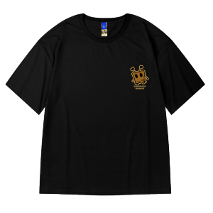 300G Heavy Weight Trendy Loose Weight-Catcher Half Sleeve T-shirt Short Sleeve Half Sleeve Pure Cotton Black plus Size XL Mens