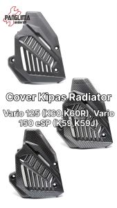Cover Kipas Radiator Karbon-Carbon-Light-Black Vario 125-150 New eSP LED 2015-2018 Dudukan Tutup Mesin