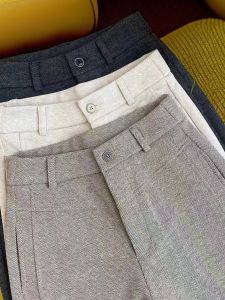 2025 New Womens Cashmere Wool Silk Pants Wide Leg Mom Straight Autumn Winter Thin Thickened Knitted High Waist Zipper Casual