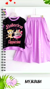Baju anak viral Ballerina cappucinno Twin setelan rok terbaru usia 3-12tahun