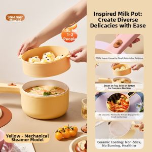 [China Plug Adapter Needed]LITTLE PUMPKIN | Dorm Suitable Mini Multifunctional Electric Cooker