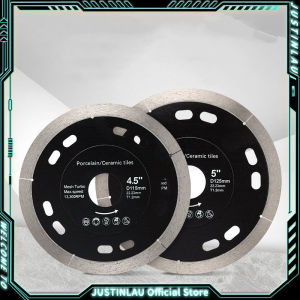 JUSTINLAU 105/115/125mm Diamond Blade CONTINUOUS RIM for Thin Cutting Wet Cutting Porcelain Ceramic Tiles Saw Blade Cutting Disc