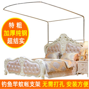 ผ้าป้องกันยุงแบบห้อยขวางพิเศษพร้อมที่ตั้งโลหะผสมสแตนเลส 3 ประตูแบบตกปลาไม่ใช่รางนำทาง สำหรับใช้ในบ้าน