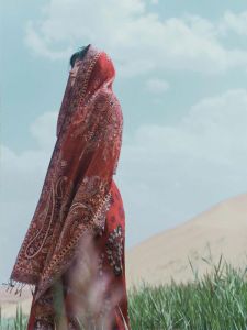 Multifunctional Large Size Silk Scarf Desert Style Holiday Sunscreen Nationality Tourist Photo-taking Shawl Womens Fashion Accessory