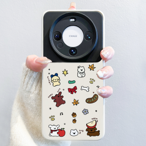 SHUXIE | Cute Cartoon Color Block Protective Full Coverage Phone Case For Huawei