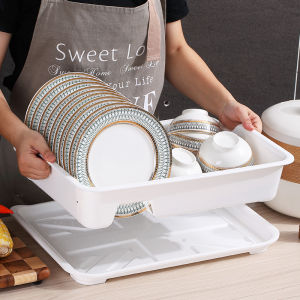 JiDongLi Kitchen Bowl Spoon Storage Box Rack Drain Shelf Utensil Organizer Plastic No Drilling Required One Layer Shelf