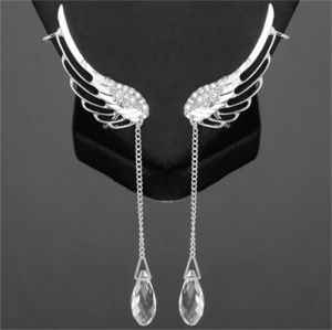 Fashion Angel Wings Tassel Earring With White Bead Pendant Feather Shape Jewelry For Women Girl