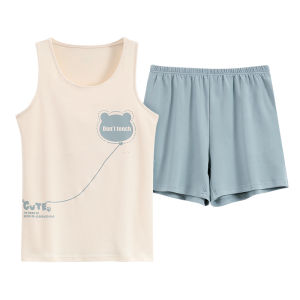 Miiow | Pure Cotton Summer Sleepwear Womens Thin Sleeveless Home Clothes Set MiiOW Cat Person Comfortable Breathable Moisture Wicking