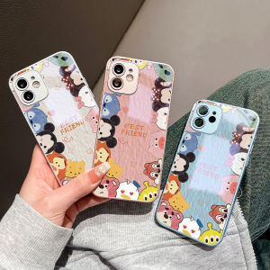 Hontinga Tempered Glass Casing Cases For Samsung Galaxy A50 A50S A51 A52 A52S A53 A54 A70 A70S A71 A72 A73 5G 4G M02 M11 M12 M22 Case Anime Mickey Mouse Phone Case  Back Cover Casing Hard Case