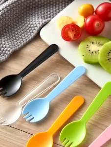 【COD- 24-hour Delivery 】11.5*3cm 100pcs clear disposable fork spoon for Dessert Spoon Cake Fork Utensils individually wrapp