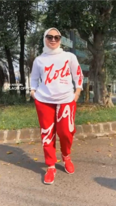 SETELAN KAOS DAN CELANA TRAINING ZOLAQU BAJU OLAHRAGA SENAM SEPEDA TERBARU 2024 MERAH PUTIH RESMI