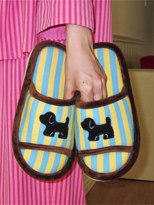 XIXITIAO | Cotton Linen Ins Style Funny Black Dog Womens Student Spring Summer Home Floor Shoes