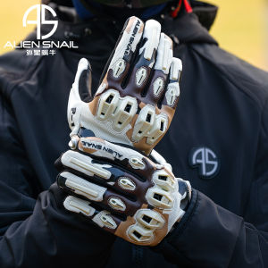 ALIEN SNAIL | Anti-slip Touchscreen Motorcycle Gloves Leather Breathable