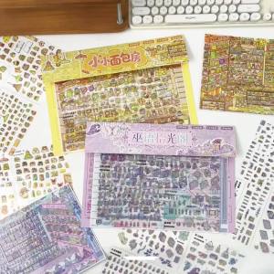 2 Style Code Goods Miniature Scene Sticker Magic Goods Store Bakery Landscape Stickers DIY Pocket Cabin Scene Festival Gift