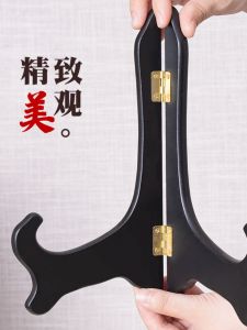 ที่วางจานตกแต่งที่วางจานงานฝีมือชั้นวางไม้จานพอร์ซเลนถาดชาผูเอ่อร์กรอบวางโชว์ของตั้งโชว์