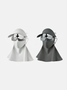Sun Protection Face Mask Sunglasses Hat Integrated Detachable