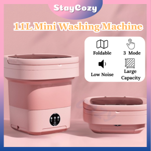 11L Foldable Mini Washing Machine Portable Blue Light Sterilization Washer for Clothes Underwear Socks Compact Mini Mesin Basuh 迷你洗衣机