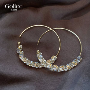 ต่างหูรูปวงกลมแบบ Zirconia สำหรับผู้หญิง ต่างหูรูปวงกลมขนาดใหญ่ 2025 รุ่นใหม่ ต่างหูรูปวงกลมสไตล์ไฮเอนด์ ต่างหูรูปวงกลมสไตล์ยูนิค