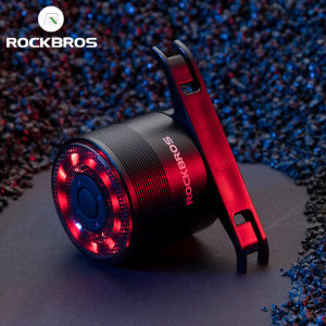 RockBros | ROCKBROS Bicycle Rear Light Type-C Chargeable Colorful Lamp Bike Tail Light Aluminum MTB Road Saddle Seatpost Cycling Taillight