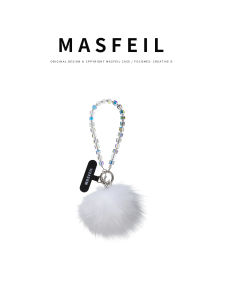 MASFEIL | Crystal Fox Fur White Chain Charm For Phone Cases